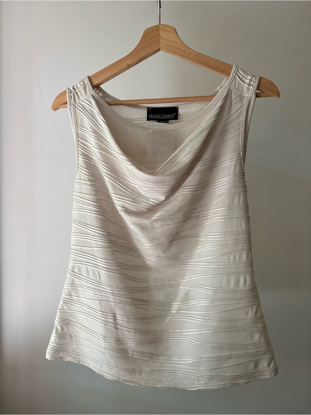 Y2K Wavy Design Top with Cowl Neck
